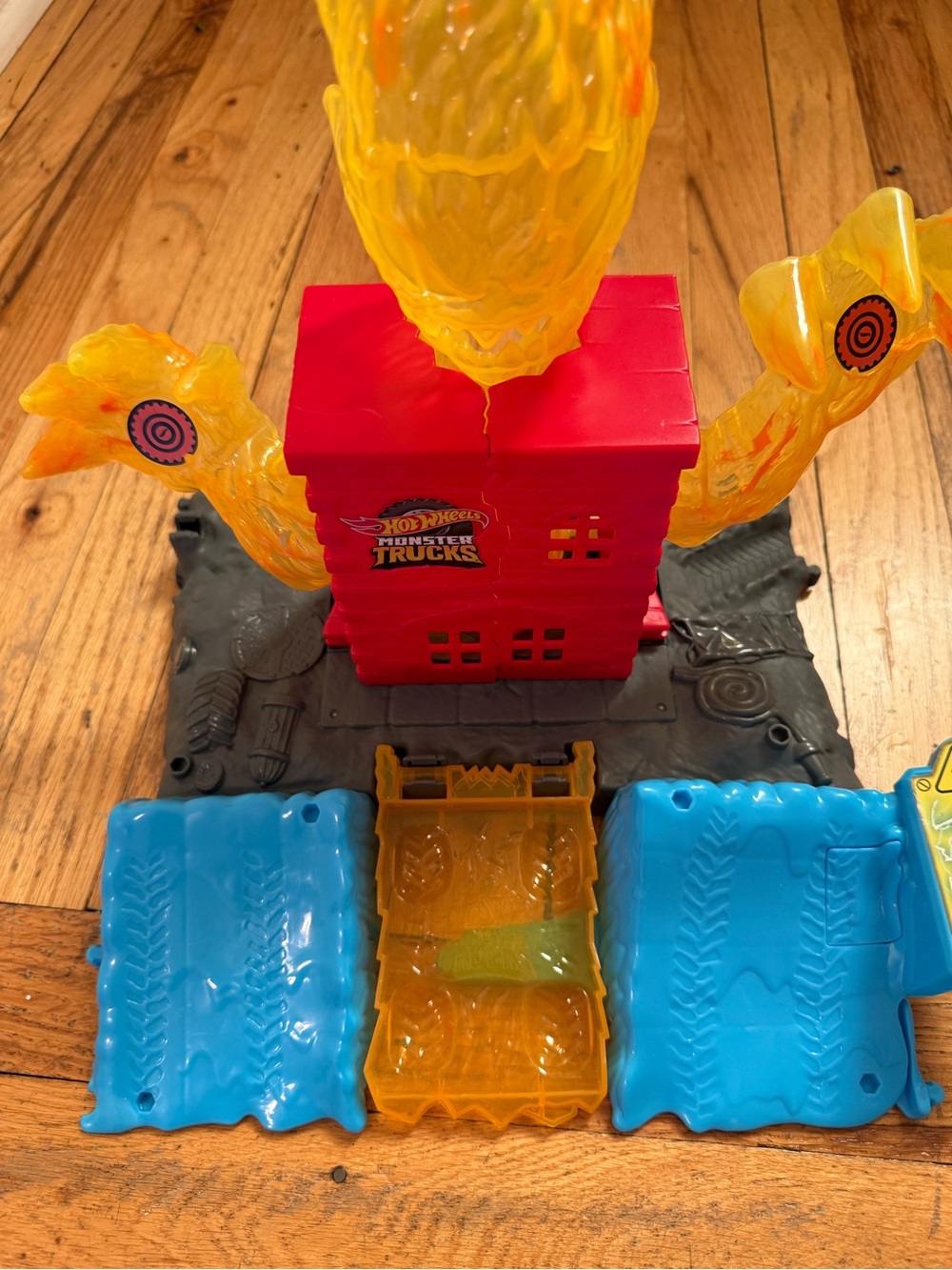 Monster Trucks Action Ramp Playset - Red, Yellow & Blue